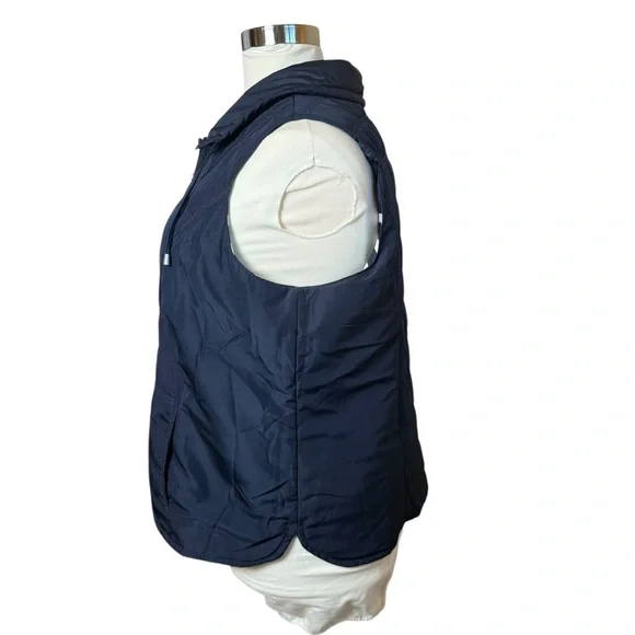 CJ Banks Navy White Striped Reversible Vest 2X Outdoor Nautical Coastal Classic - Picture 6 of 12